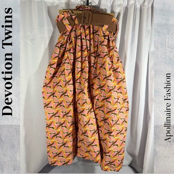 DEVOTION TWINS KOTRONAS MIDI SKIRT IN PINK COMBO MEDIUM & LARGE NWT - Picture 3 of 8